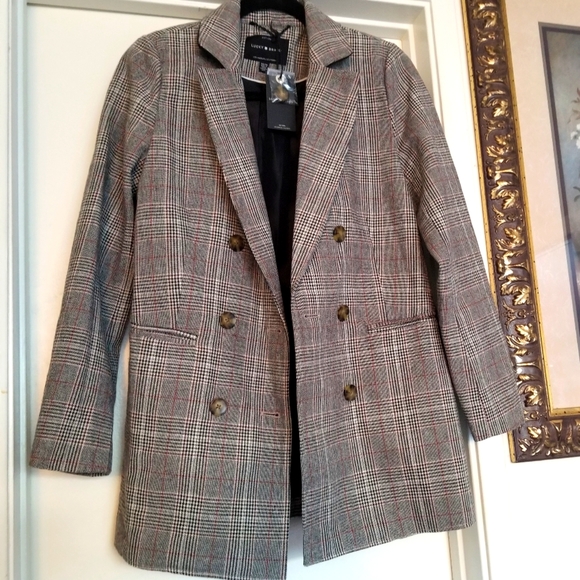Lucky brand Plaid Double Breasted blazer size XS NWT - Picture 9 of 9